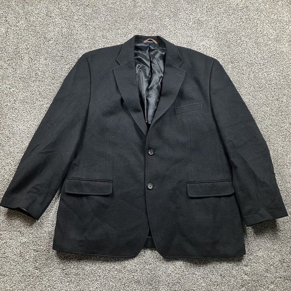 Ralph Lauren‎ Blazer Mens 46R Black Loro Piana 100% Camel Hair Single Breasted
